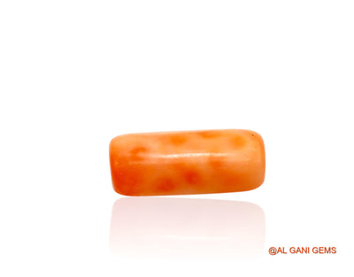 7.00 Cts Unheated Taiwan Coral Loose Gemstone Tube Cabochon Natural 16x8x5 mm C-212