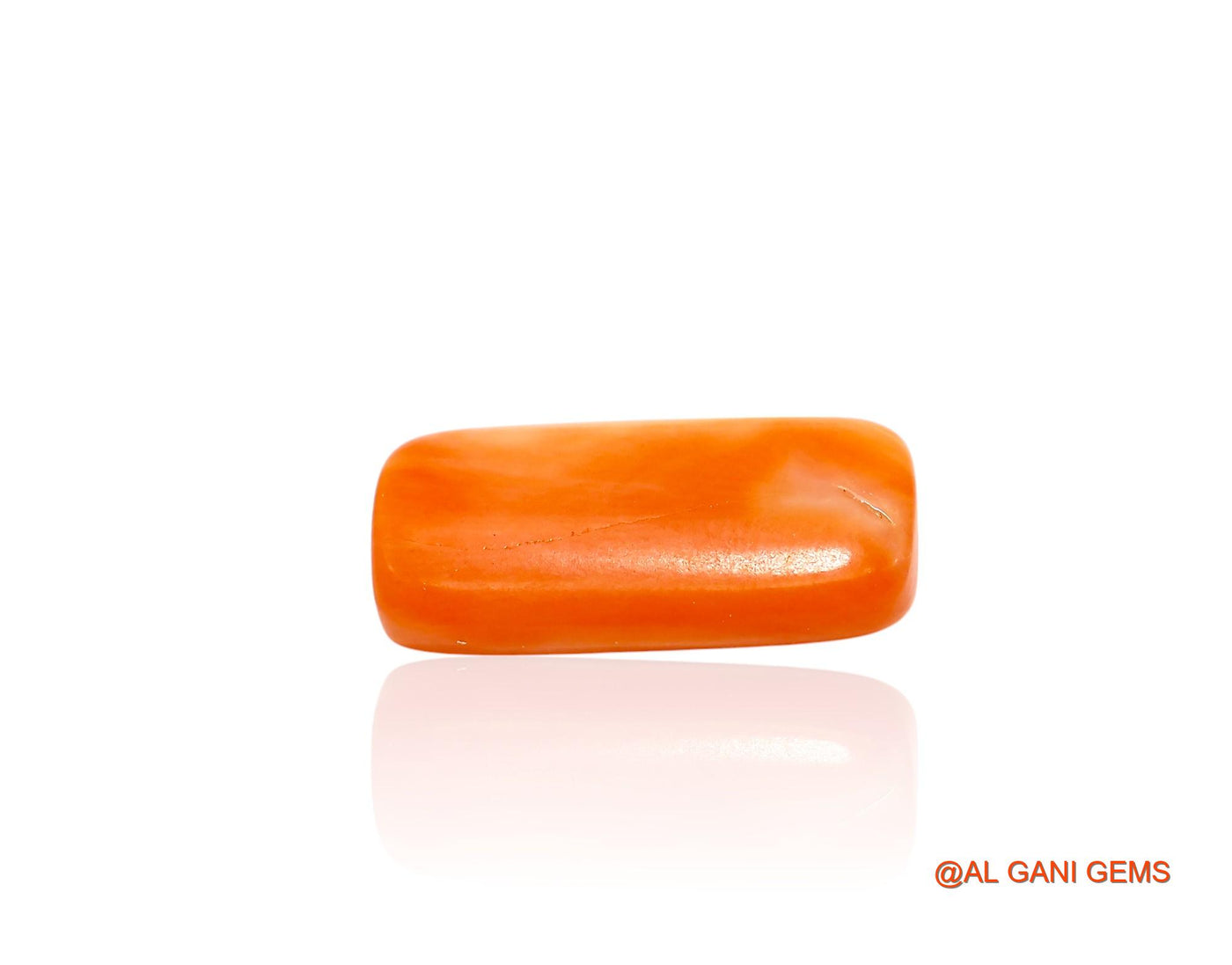 7.00 Cts Unheated Taiwan Coral Loose Gemstone Tube Cabochon Natural 16x8x5 mm C-212