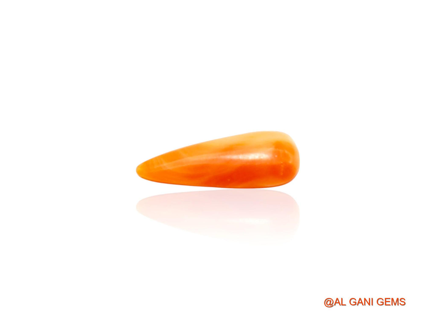 2.00 Cts Natural Taiwan Coral Pear Cabochon Loose Gemstone For Jewelry 16x7x2 mm C-296