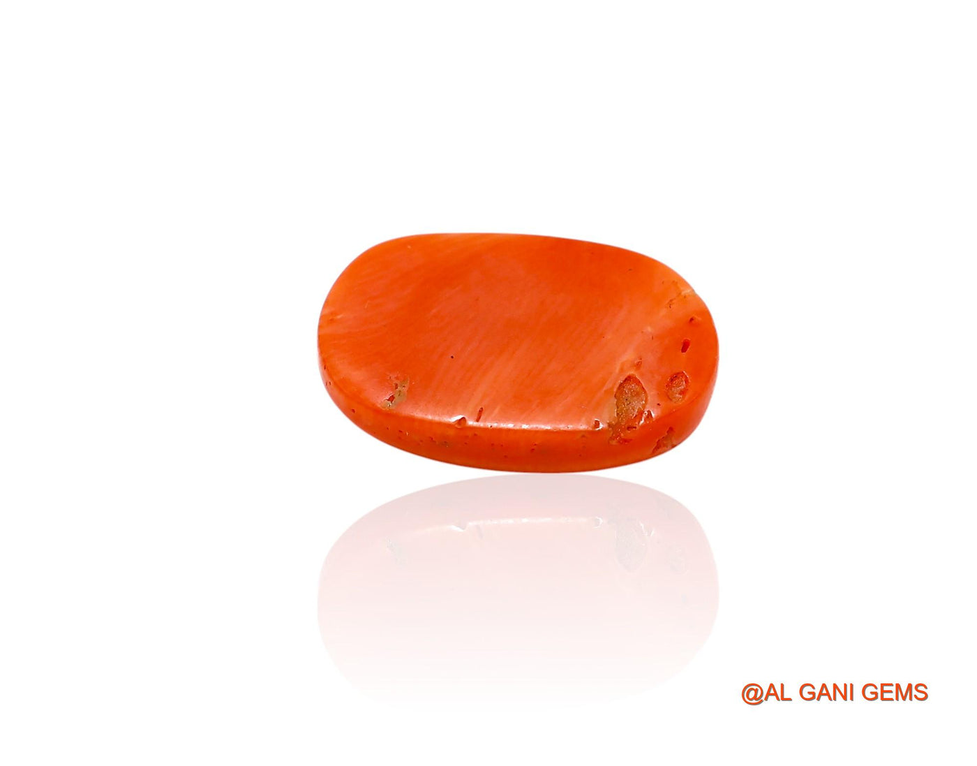 Natural Coral Gemstone 7.00 Cts Loose Oval Cabochon From Italy 16x10x5 mm C-382
