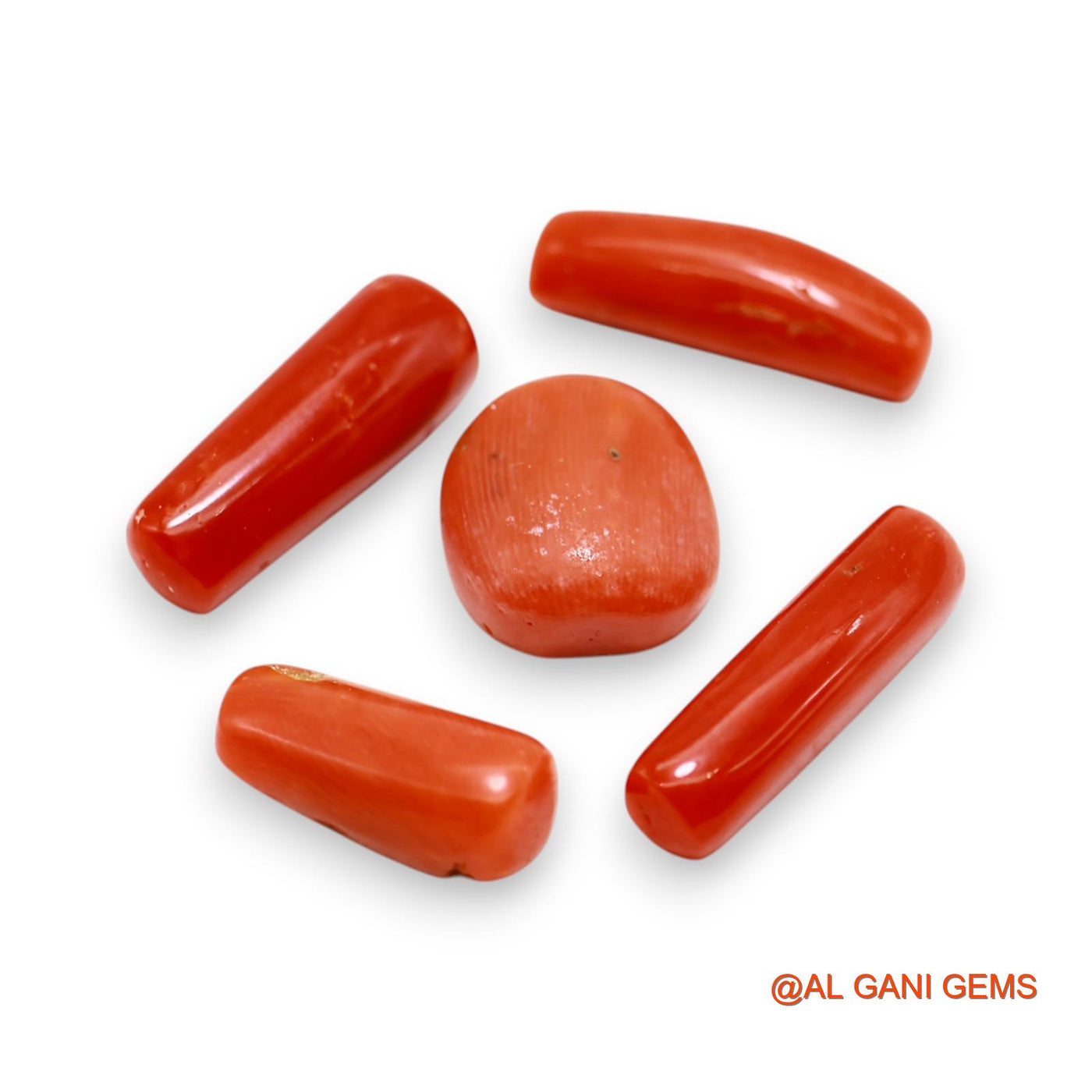 5 Pcs 30.00 Cts Natural Italy Coral Loose Gemstone Fancy Cabochon Wholesale Lot 7X14X3 TO 5X19X5 MM C-393