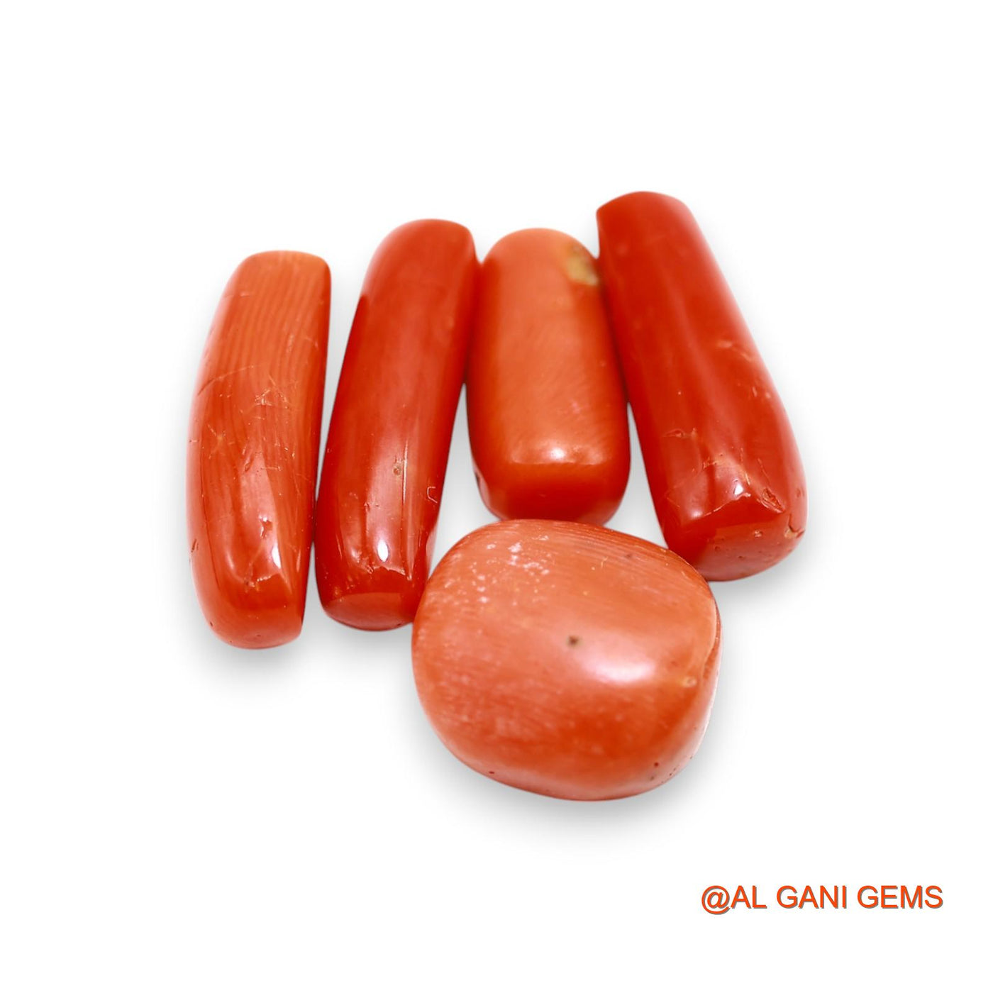 5 Pcs 30.00 Cts Natural Italy Coral Loose Gemstone Fancy Cabochon Wholesale Lot 7X14X3 TO 5X19X5 MM C-393