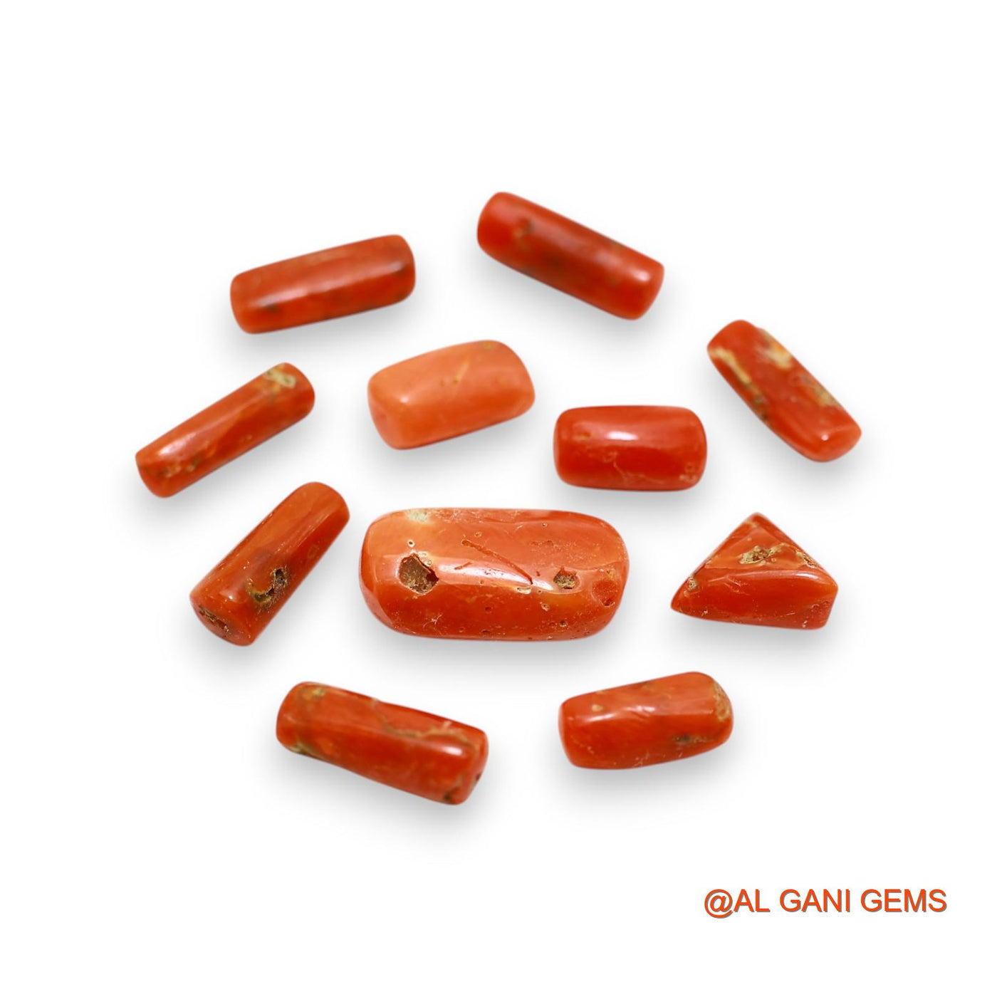 22.00 Cts Natural Italy Coral Fancy Cabochon 11 Pcs Wholesale Lot Loose Gemstone For Jewelry 4X9X3 TO 8X15X5 MM C-400