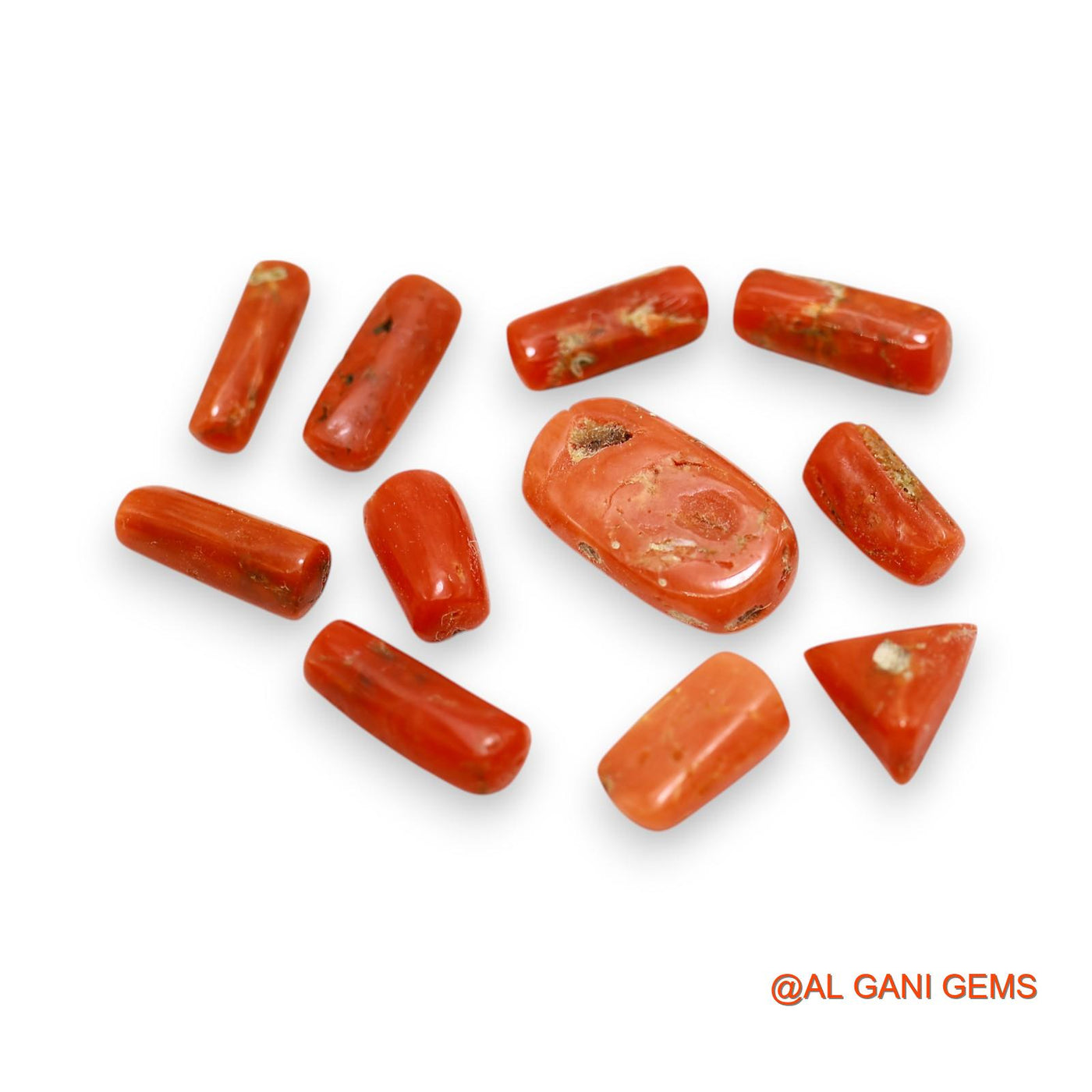 22.00 Cts Natural Italy Coral Fancy Cabochon 11 Pcs Wholesale Lot Loose Gemstone For Jewelry 4X9X3 TO 8X15X5 MM C-400