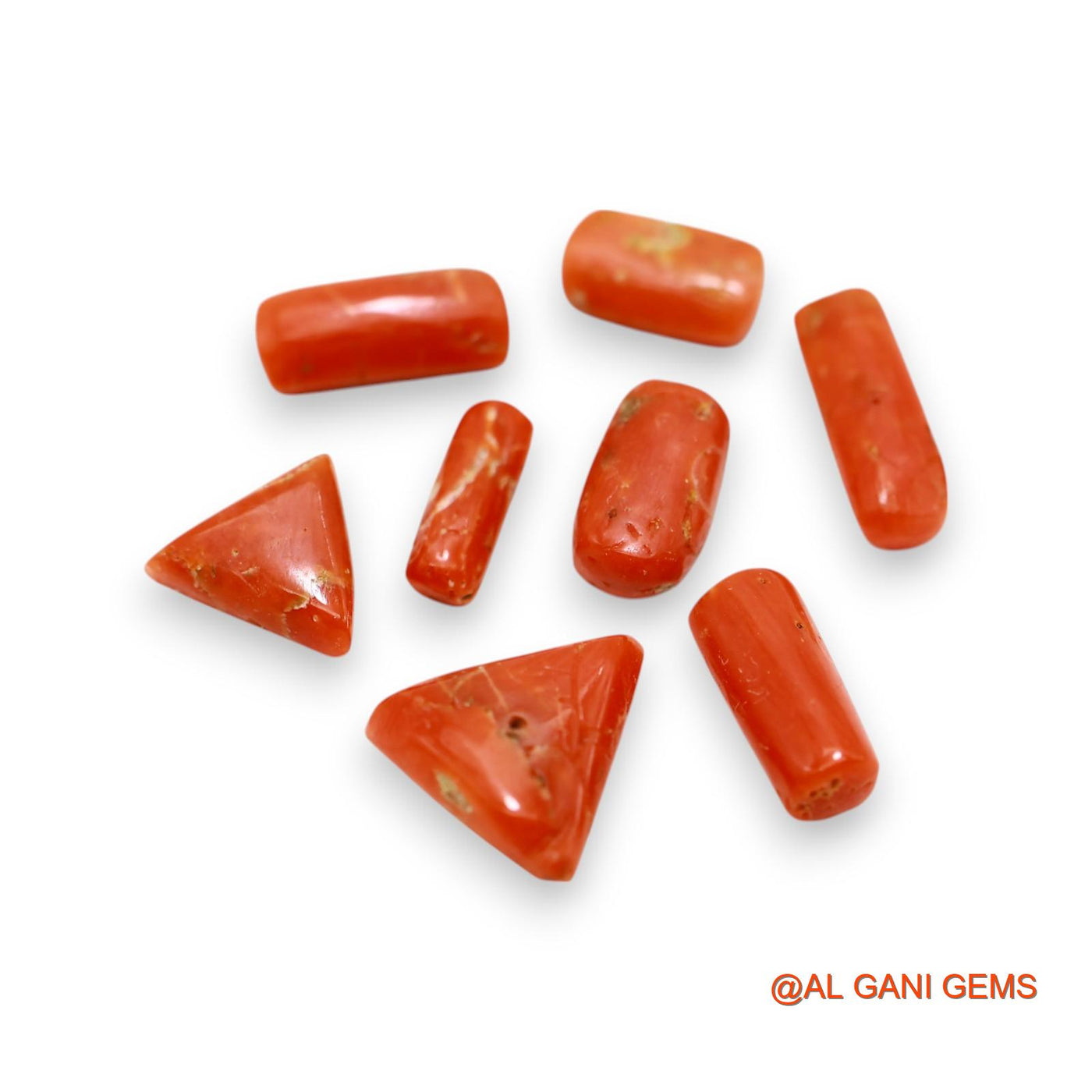 16.00 Cts Natural Italy Coral Fancy Cabochon 8 Pcs Wholesale Lot Loose Gemstone For Jewelry 3X10X2 TO 10X12X4 MM C-401