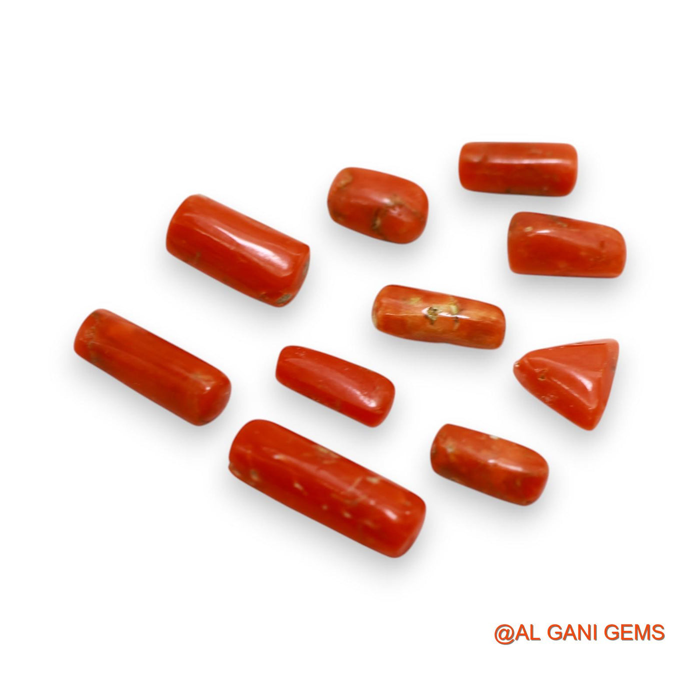 21.00 Cts Natural Italy Coral Fancy Cabochon 10 Pcs Wholesale Lot Loose Gemstone For Jewelry 5X8X4 TO 6X16X5 MM C-403