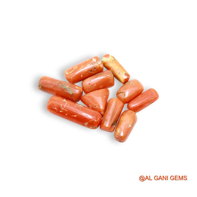 21.00 Cts Natural Italy Coral Fancy Cabochon 10 Pcs Wholesale Lot Loose Gemstone For Jewelry 5X8X4 TO 6X16X5 MM C-403