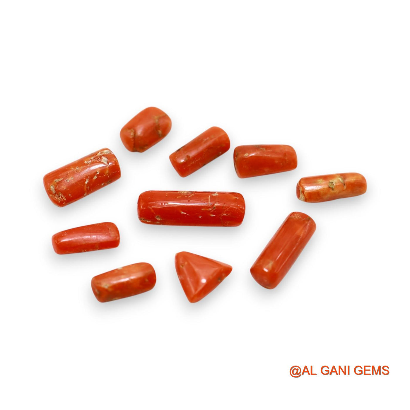 21.00 Cts Natural Italy Coral Fancy Cabochon 10 Pcs Wholesale Lot Loose Gemstone For Jewelry 5X8X4 TO 6X16X5 MM C-403