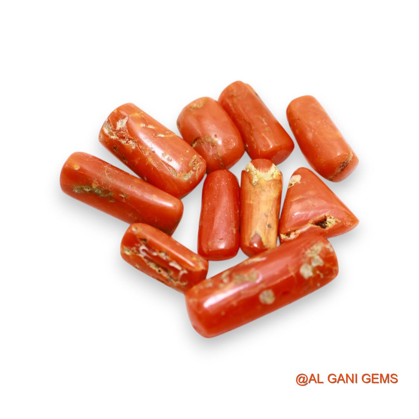 21.00 Cts Natural Italy Coral Fancy Cabochon 10 Pcs Wholesale Lot Loose Gemstone For Jewelry 5X8X4 TO 6X16X5 MM C-403