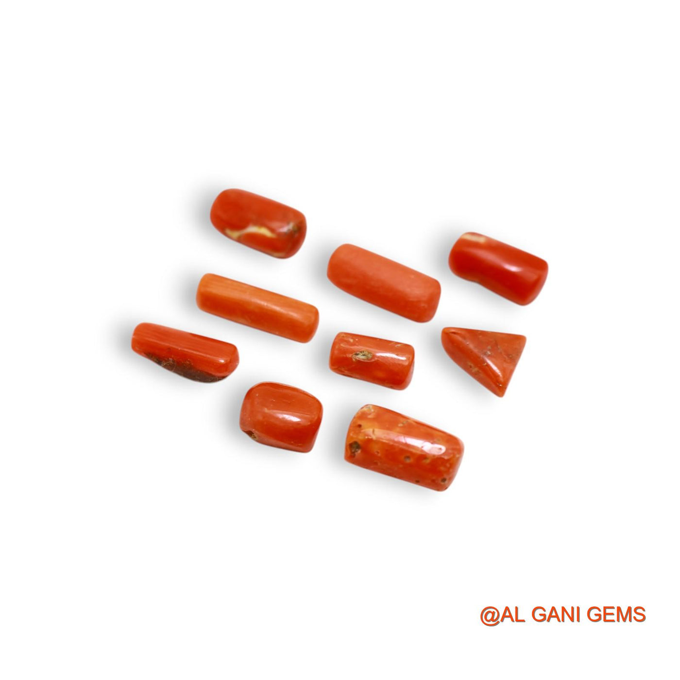 9 Pcs 16.00 Cts Natural Italy Coral Loose Gemstone Fancy Cabochon Wholesale Lot 4X8X4 TO 4X12X3 MM C-405