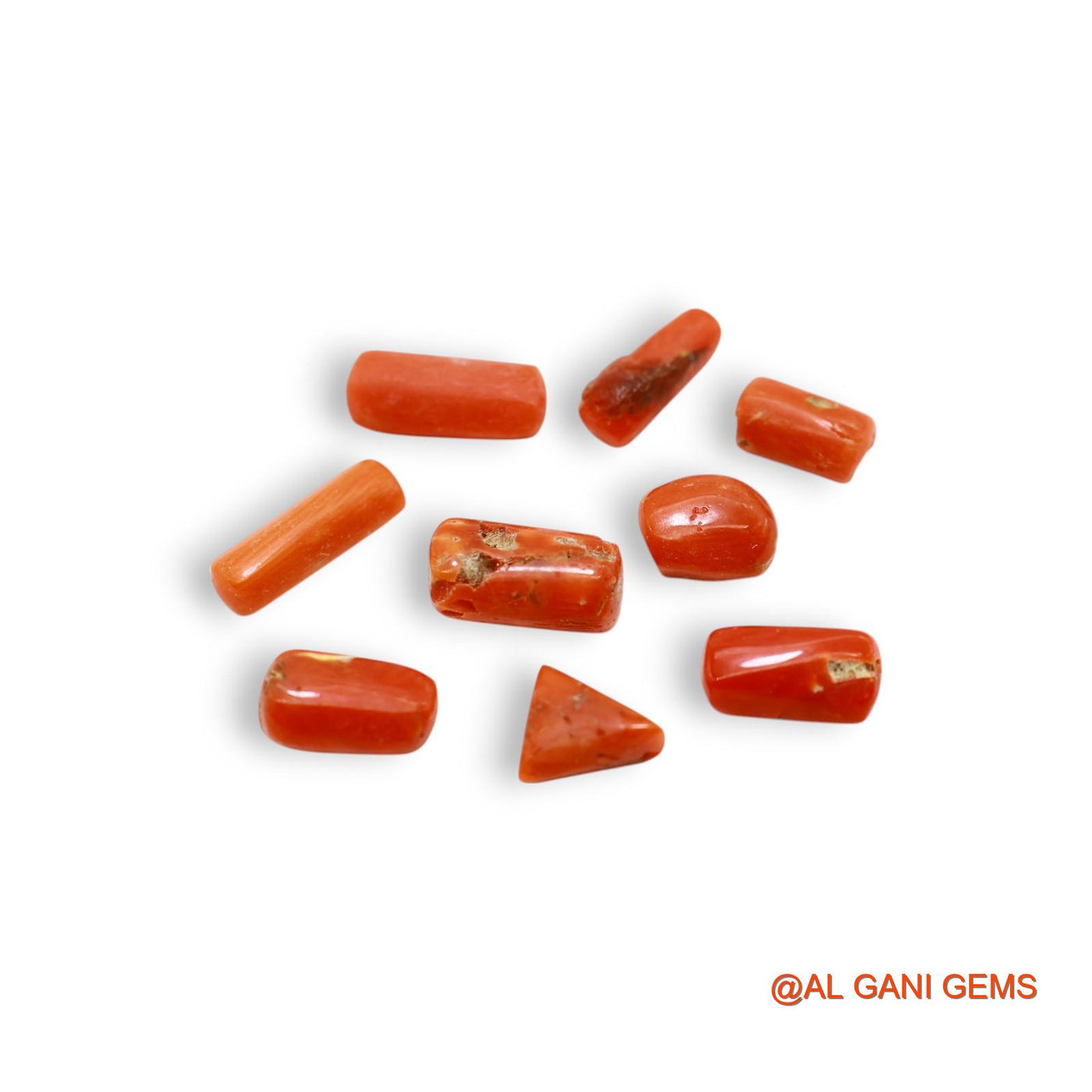 9 Pcs 16.00 Cts Natural Italy Coral Loose Gemstone Fancy Cabochon Wholesale Lot 4X8X4 TO 4X12X3 MM C-405