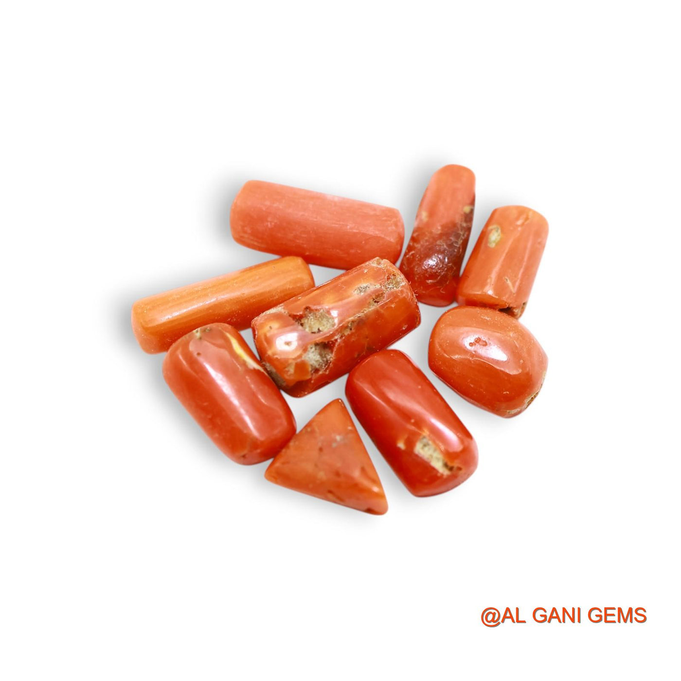 9 Pcs 16.00 Cts Natural Italy Coral Loose Gemstone Fancy Cabochon Wholesale Lot 4X8X4 TO 4X12X3 MM C-405
