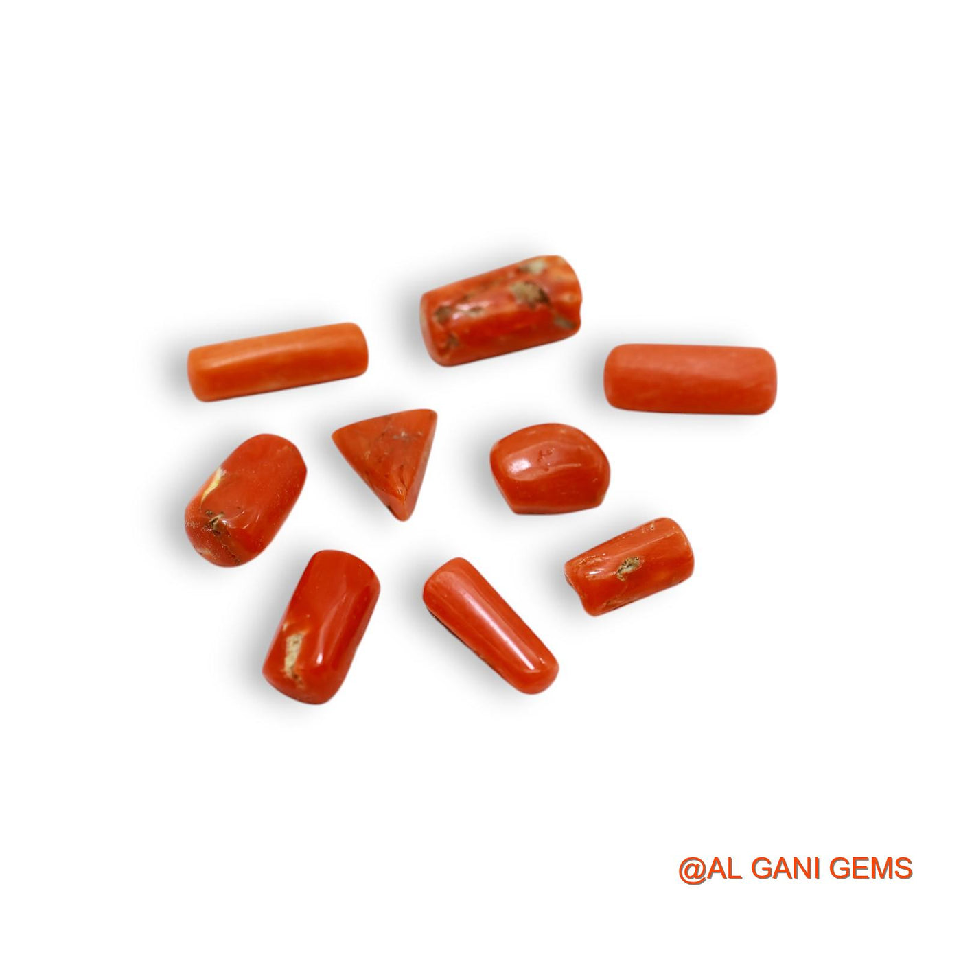9 Pcs 16.00 Cts Natural Italy Coral Loose Gemstone Fancy Cabochon Wholesale Lot 4X8X4 TO 4X12X3 MM C-405