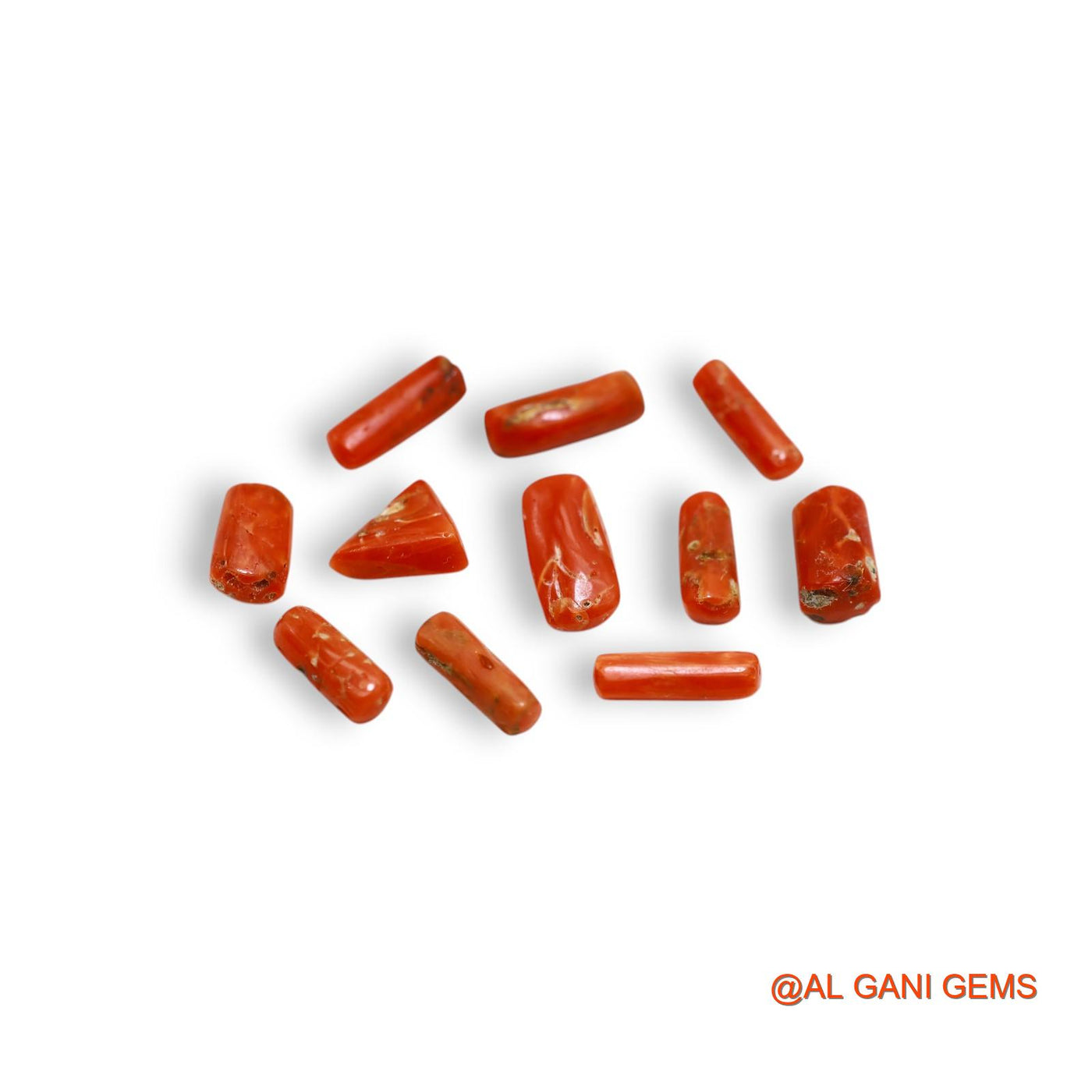 11 Pcs 18.00 Cts Natural Italy Coral Loose Gemstone Fancy Cabochon Wholesale Lot 5X9X4 TO 6X12X4 MM C-407