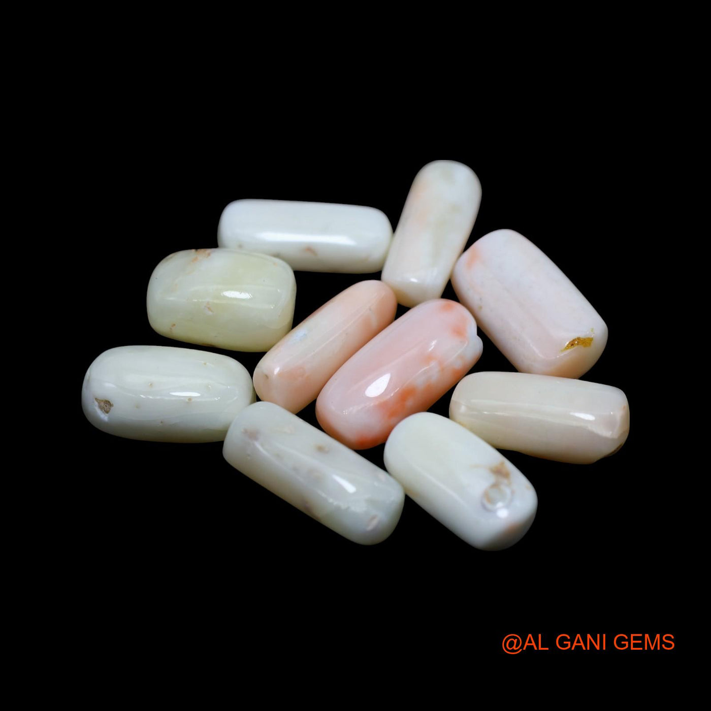 Natural Coral Loose Gemstone Tube Cabochon From Italy 10 Pcs Wholesale Lot 41.00 Cts 8X11X6 TO 6X15X5 MM C-408