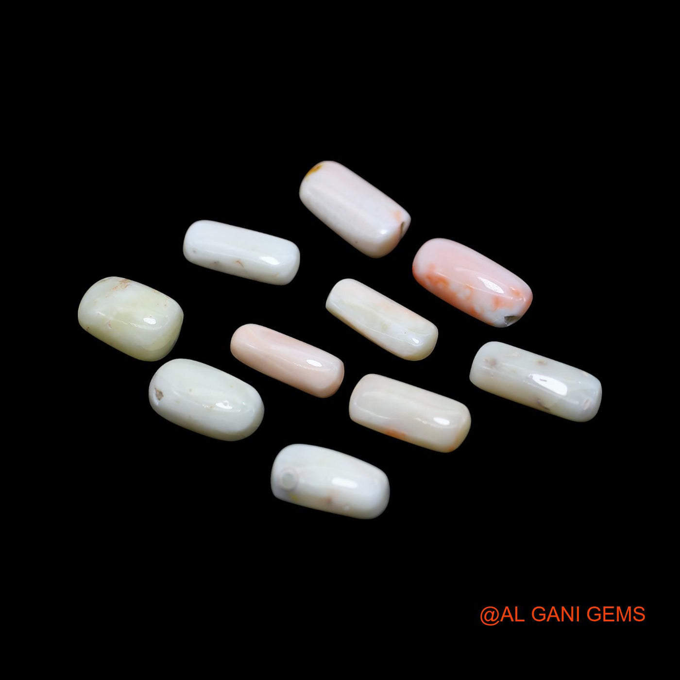 Natural Coral Loose Gemstone Tube Cabochon From Italy 10 Pcs Wholesale Lot 41.00 Cts 8X11X6 TO 6X15X5 MM C-408