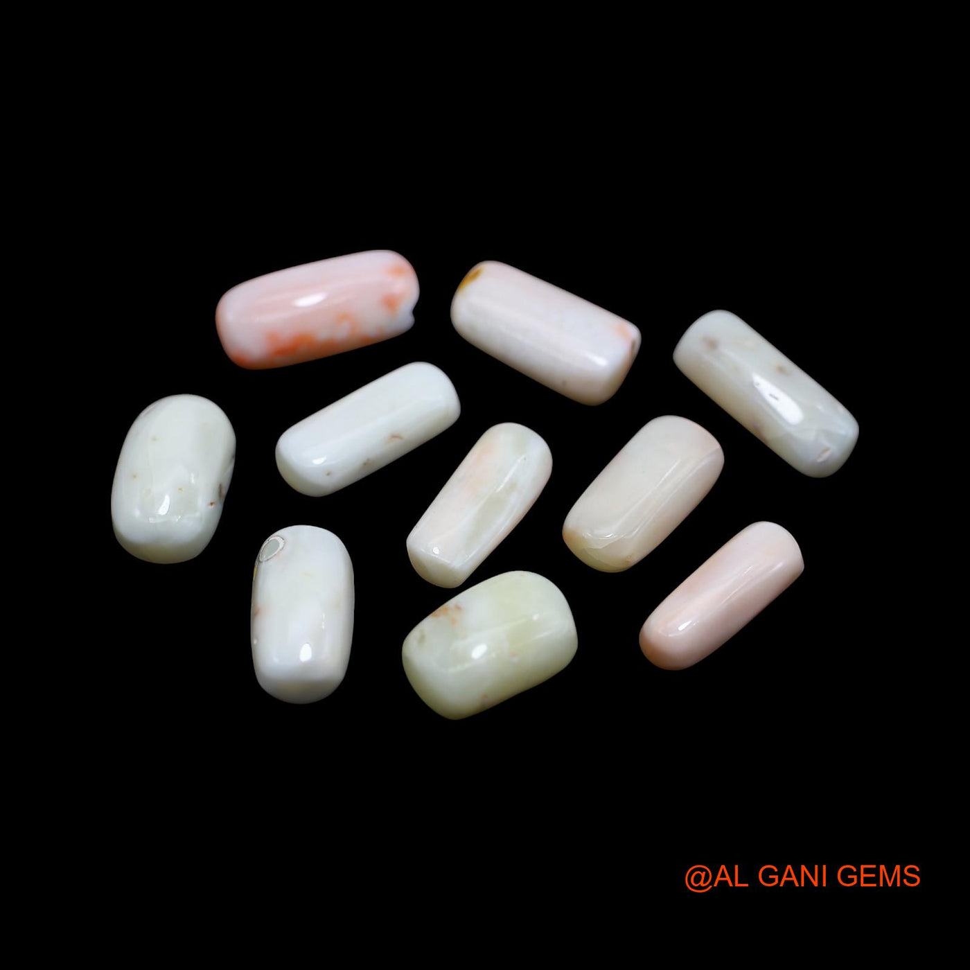 Natural Coral Loose Gemstone Tube Cabochon From Italy 10 Pcs Wholesale Lot 41.00 Cts 8X11X6 TO 6X15X5 MM C-408