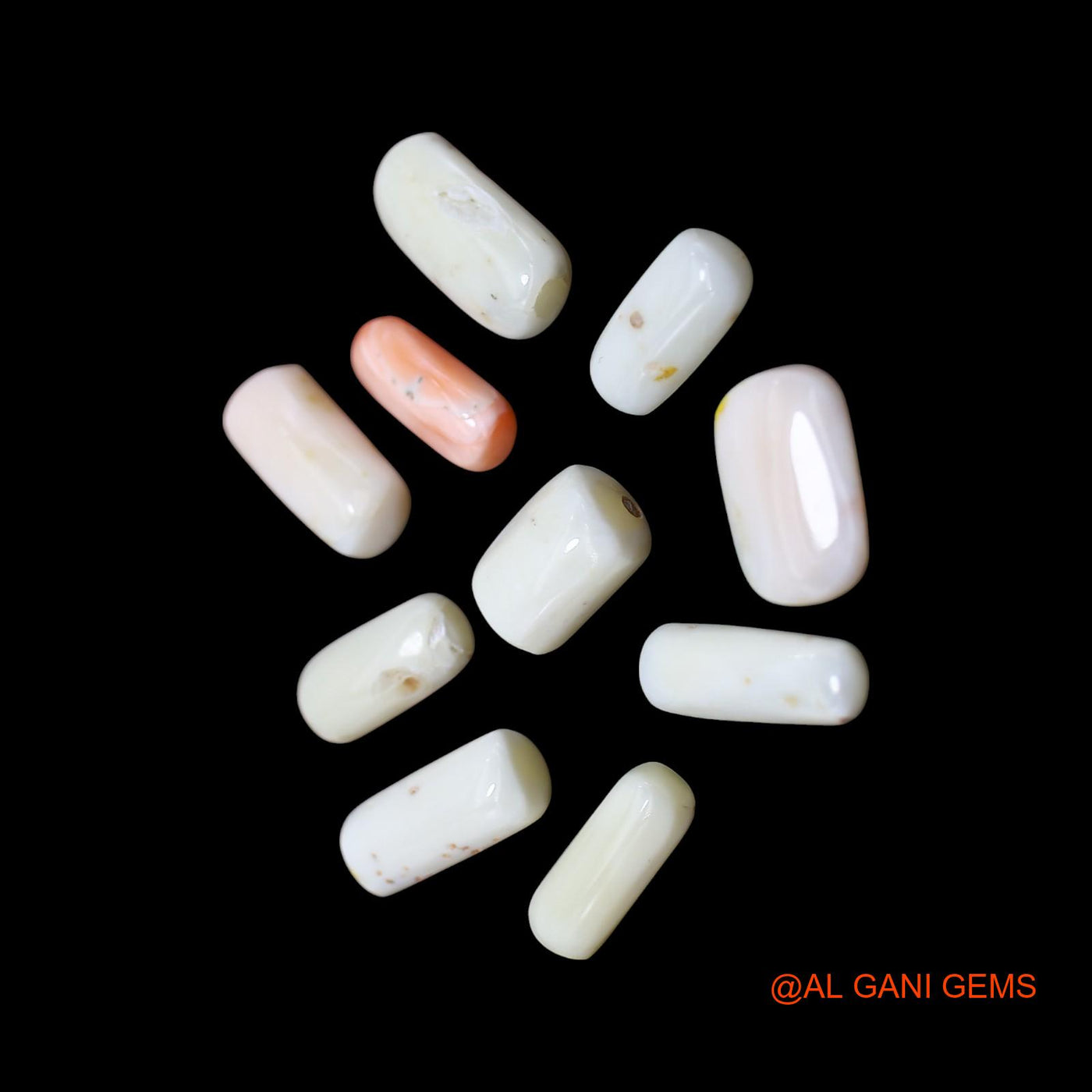 10 Pcs 40.00 Cts Natural Italy Coral Loose Gemstone Tube Cabochon Wholesale Lot 8X11X6 TO 7X16X4 MM C-409