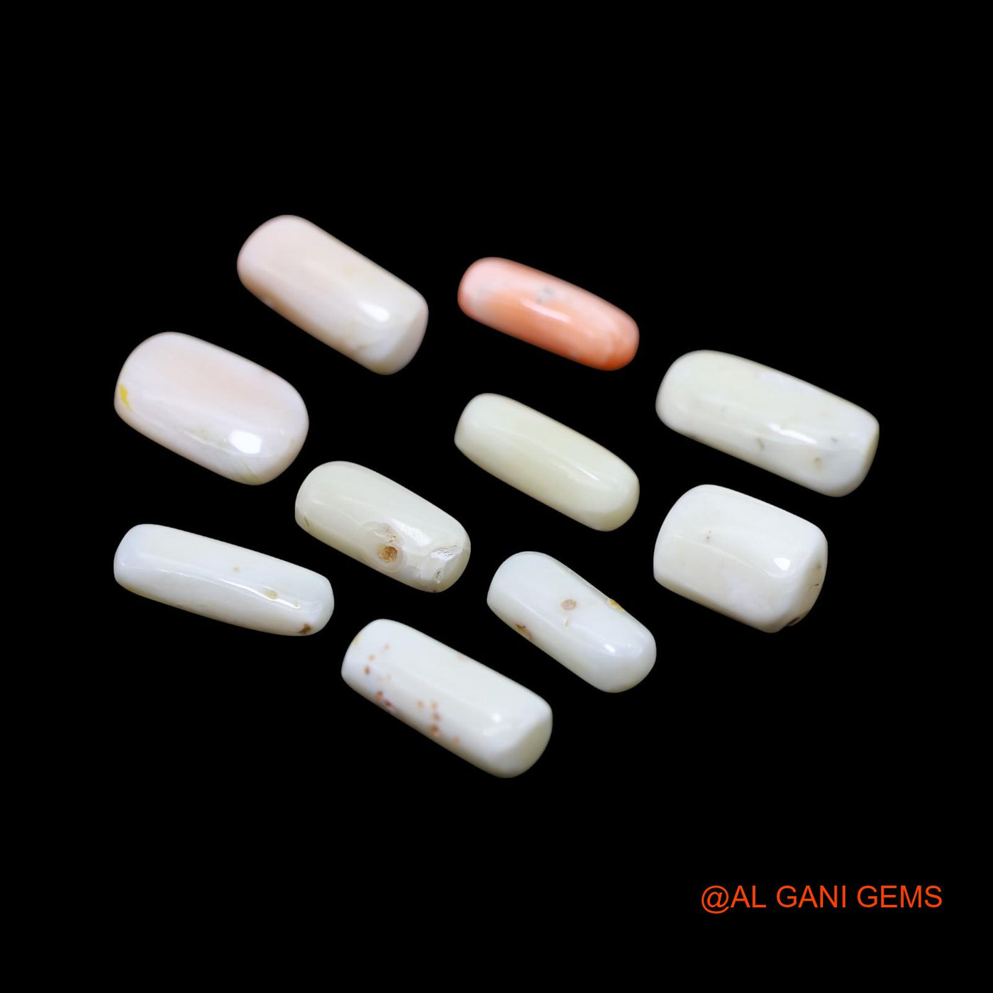 10 Pcs 40.00 Cts Natural Italy Coral Loose Gemstone Tube Cabochon Wholesale Lot 8X11X6 TO 7X16X4 MM C-409