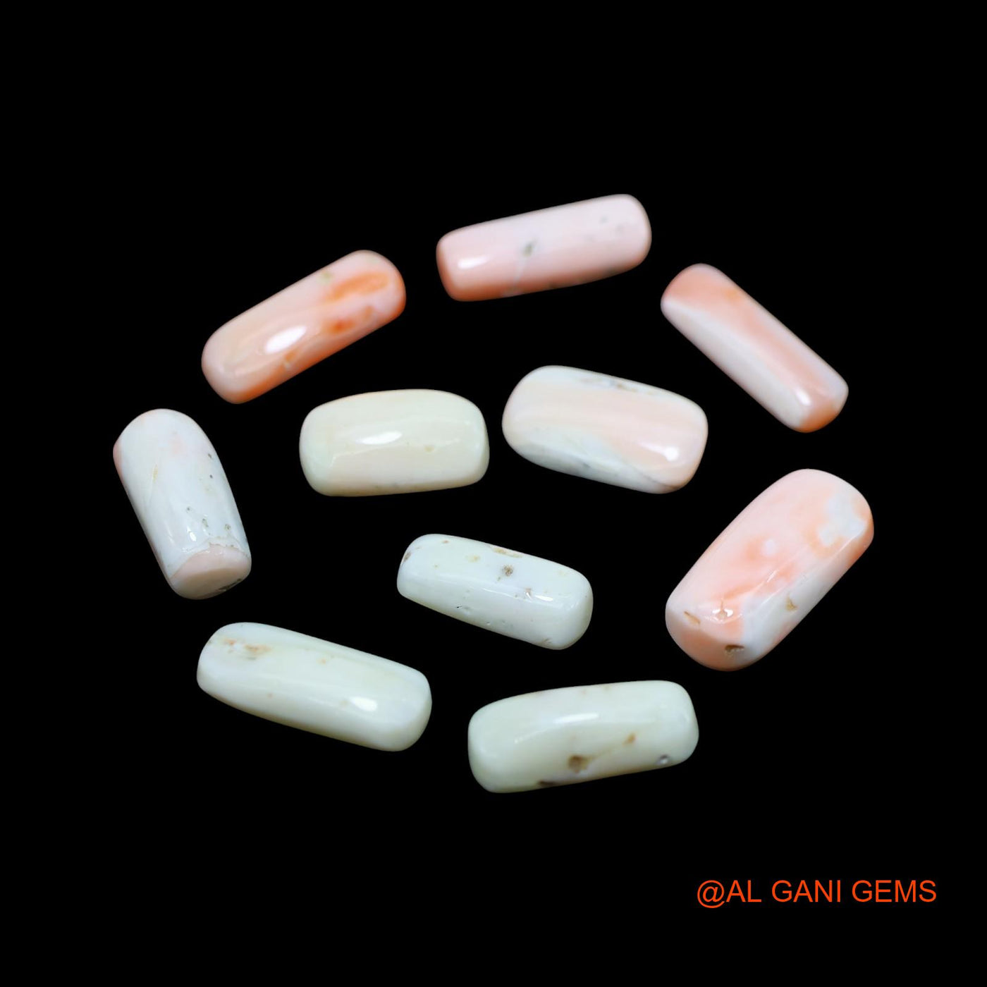 43.00 Cts Unheated Italy Coral Loose Gemstone Tube Cabochon Natural 10 Pcs Wholesale Lot 7X12X5 TO 8X16X5 MM C-410