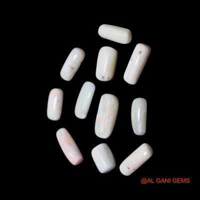 48.00 Cts Unheated Italy Coral Loose Gemstone Tube Cabochon Natural 11 Pcs Wholesale Lot 8X11X4 TO 8X17X5 MM C-411