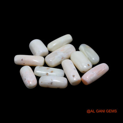 48.00 Cts Unheated Italy Coral Loose Gemstone Tube Cabochon Natural 11 Pcs Wholesale Lot 8X11X4 TO 8X17X5 MM C-411