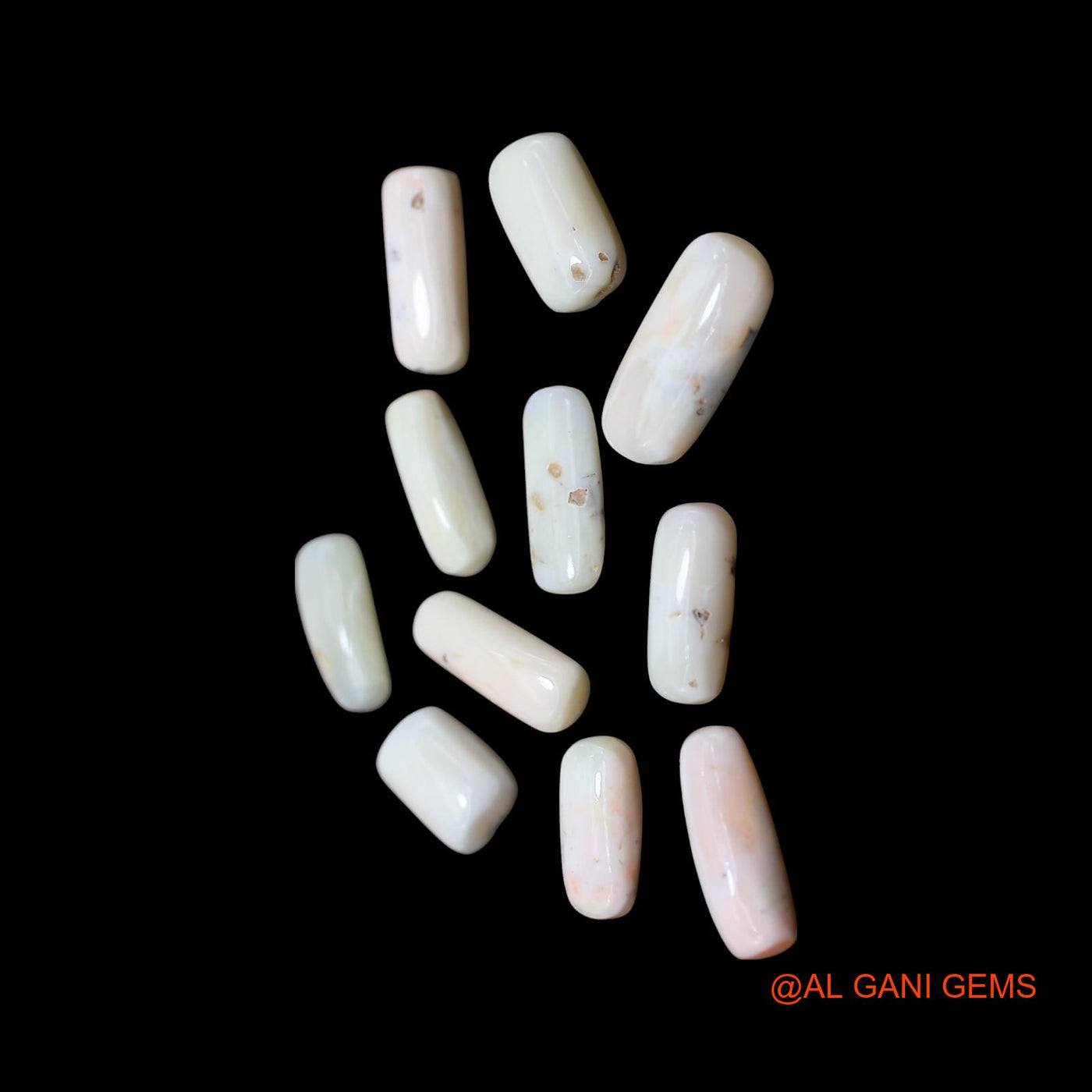 48.00 Cts Unheated Italy Coral Loose Gemstone Tube Cabochon Natural 11 Pcs Wholesale Lot 8X11X4 TO 8X17X5 MM C-411