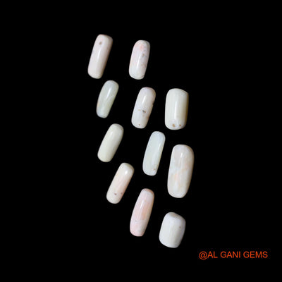 48.00 Cts Unheated Italy Coral Loose Gemstone Tube Cabochon Natural 11 Pcs Wholesale Lot 8X11X4 TO 8X17X5 MM C-411
