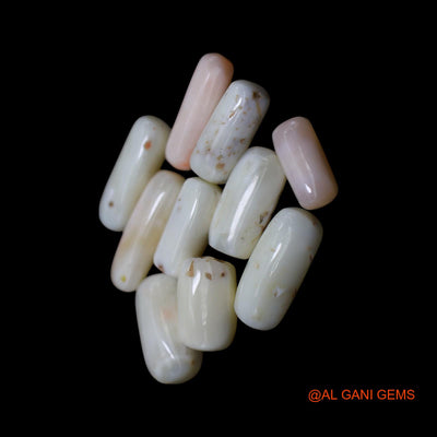 10 Pcs 40.00 Cts Natural Italy Coral Loose Gemstone Tube Cabochon Wholesale Lot 5X11X4 TO 5X17X4 MM C-412