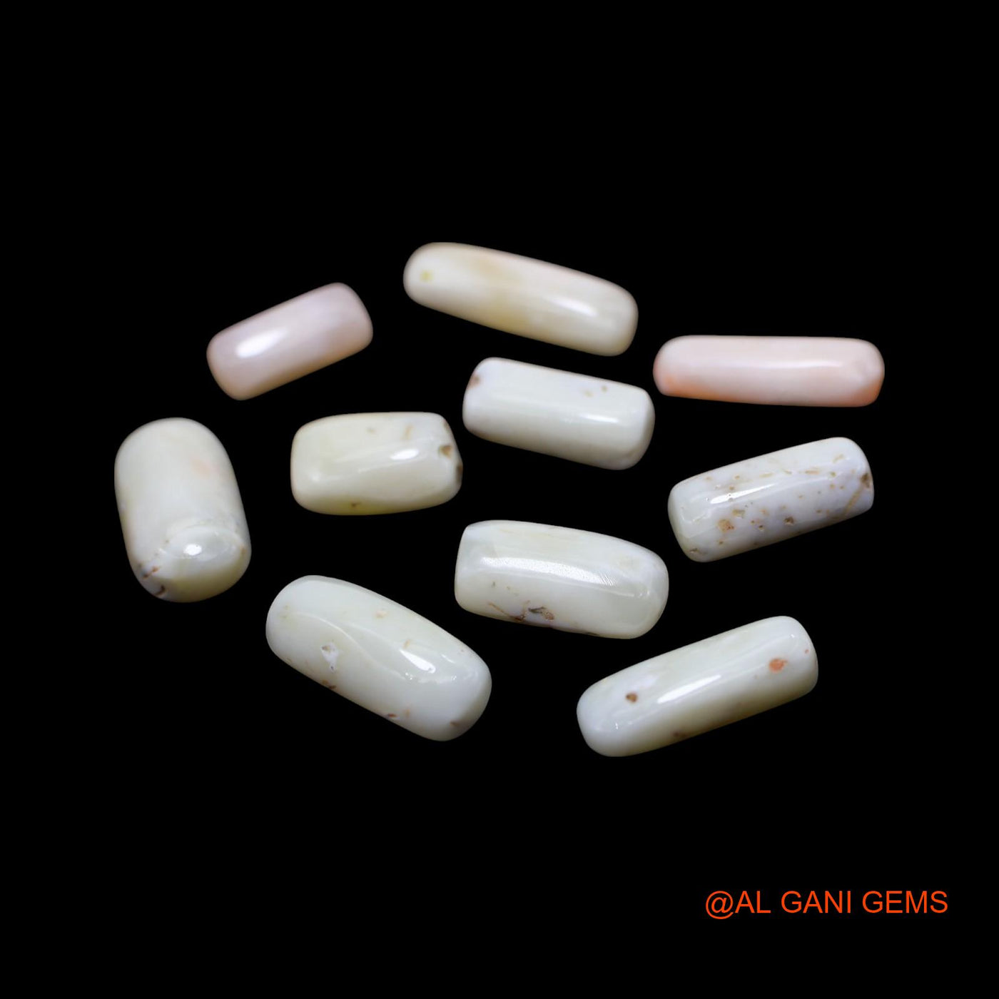 10 Pcs 40.00 Cts Natural Italy Coral Loose Gemstone Tube Cabochon Wholesale Lot 5X11X4 TO 5X17X4 MM C-412