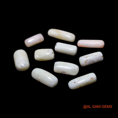 10 Pcs 40.00 Cts Natural Italy Coral Loose Gemstone Tube Cabochon Wholesale Lot 5X11X4 TO 5X17X4 MM C-412