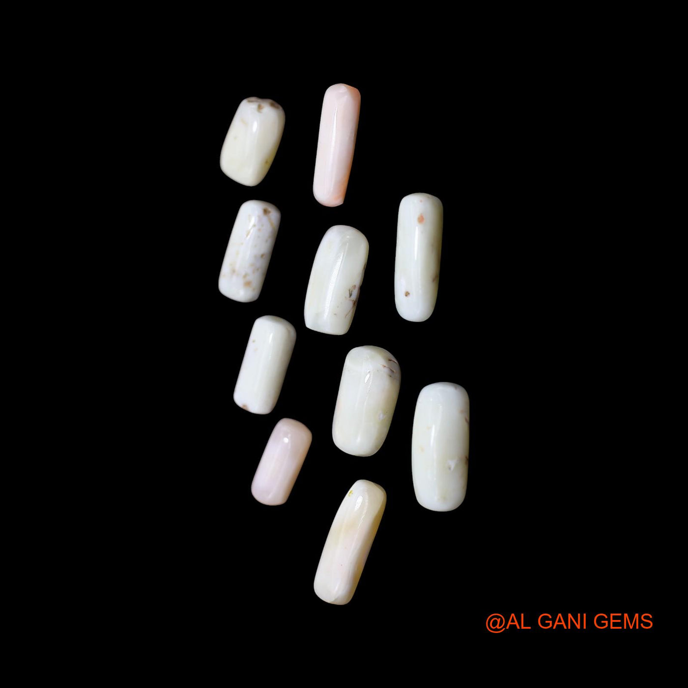 10 Pcs 40.00 Cts Natural Italy Coral Loose Gemstone Tube Cabochon Wholesale Lot 5X11X4 TO 5X17X4 MM C-412