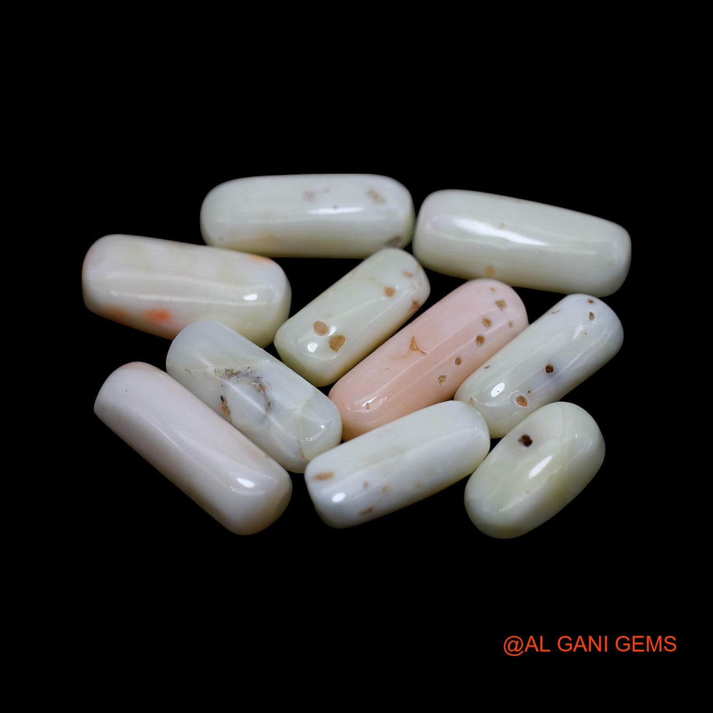 10 Pcs 40.00 Cts Natural Italy Coral Loose Gemstone Tube Cabochon Wholesale Lot 6X11X4 TO 6X16X4 MM C-413