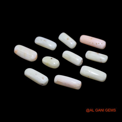10 Pcs 40.00 Cts Natural Italy Coral Loose Gemstone Tube Cabochon Wholesale Lot 6X11X4 TO 6X16X4 MM C-413