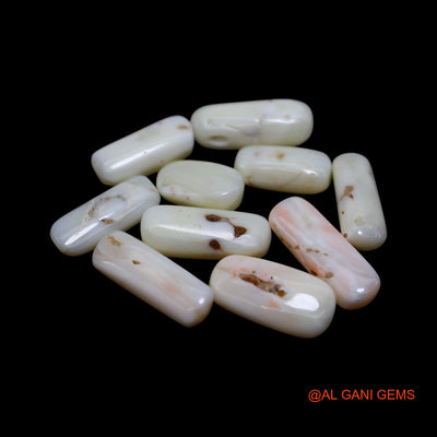 10 Pcs 40.00 Cts Natural Italy Coral Loose Gemstone Tube Cabochon Wholesale Lot 6X11X4 TO 6X16X4 MM C-413