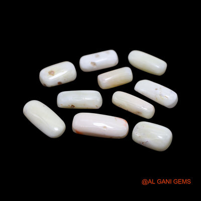 10 Pcs Wholesale Lot Natural Coral Gemstone 38.00 Cts Loose Tube Cabochon From Italy 5X11X4 TO 7X17X5 MM C-415