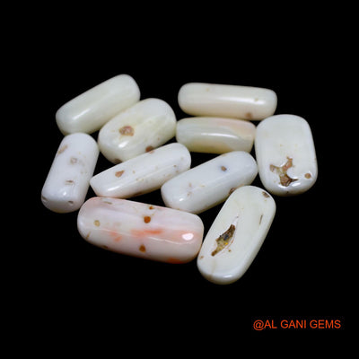 10 Pcs Wholesale Lot Natural Coral Gemstone 38.00 Cts Loose Tube Cabochon From Italy 5X11X4 TO 7X17X5 MM C-415