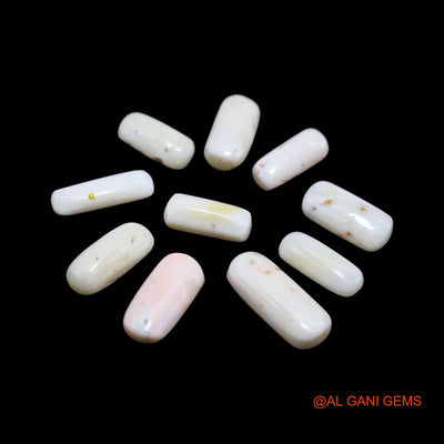 10 Pcs Wholesale Lot Natural Coral Gemstone 39.00 Cts Loose Tube Cabochon From Italy 6X12X4 TO 7X18X5 MM C-416