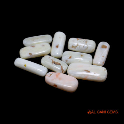 10 Pcs Wholesale Lot Natural Coral Gemstone 39.00 Cts Loose Tube Cabochon From Italy 6X12X4 TO 7X18X5 MM C-416