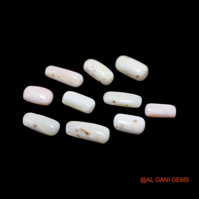 10 Pcs 40.00 Cts Natural Italy Coral Loose Gemstone Tube Cabochon Wholesale Lot 7X11X4 TO 7X16X5 MM C-417