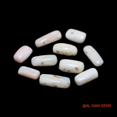 10 Pcs 40.00 Cts Natural Italy Coral Loose Gemstone Tube Cabochon Wholesale Lot 7X11X4 TO 7X16X5 MM C-417