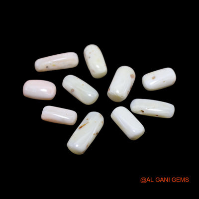 10 Pcs 40.00 Cts Natural Italy Coral Loose Gemstone Tube Cabochon Wholesale Lot 7X11X4 TO 7X16X5 MM C-417