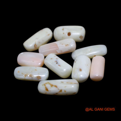 10 Pcs 40.00 Cts Natural Italy Coral Loose Gemstone Tube Cabochon Wholesale Lot 7X11X4 TO 7X16X5 MM C-417