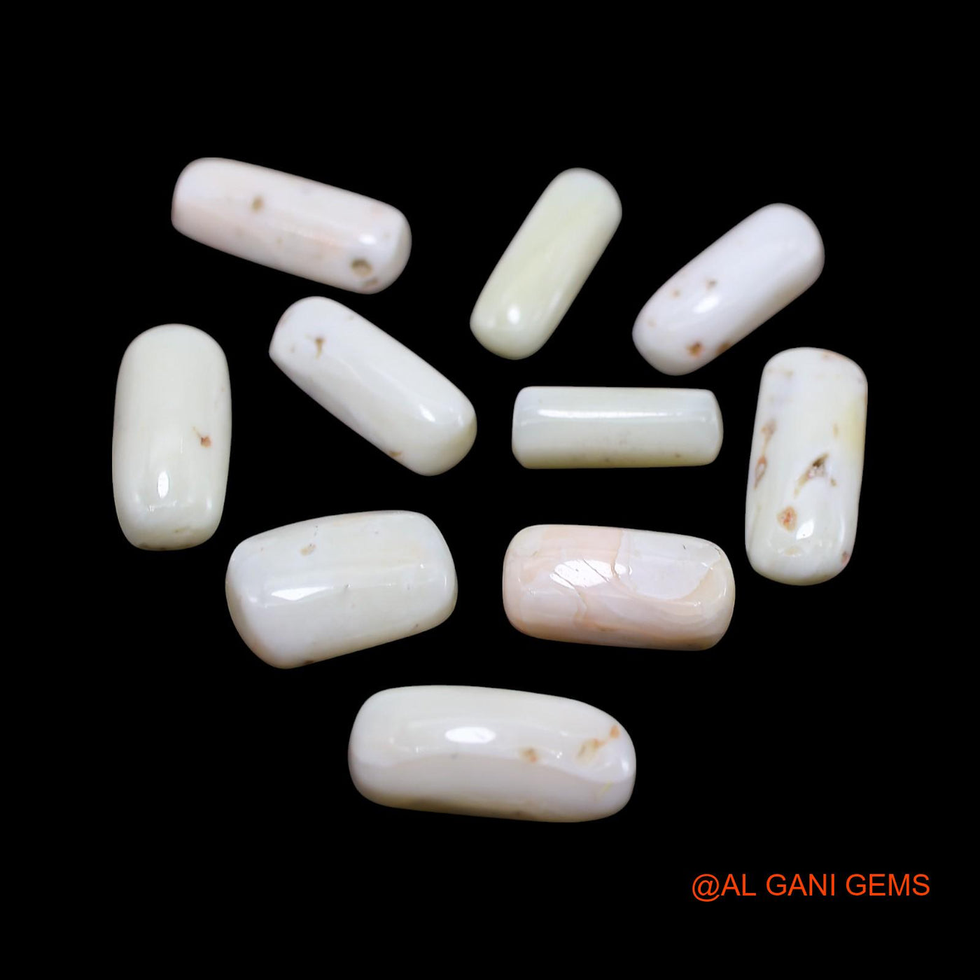 Natural Coral Loose Gemstone Tube Cabochon From Italy 10 Pcs Wholesale Lot 38.00 Cts 4X12X4 TO 7X16X5 MM C-419