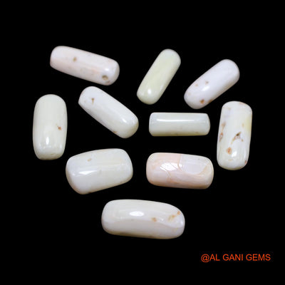 Natural Coral Loose Gemstone Tube Cabochon From Italy 10 Pcs Wholesale Lot 38.00 Cts 4X12X4 TO 7X16X5 MM C-419