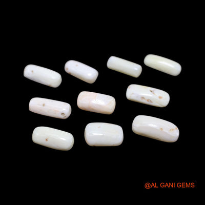 Natural Coral Loose Gemstone Tube Cabochon From Italy 10 Pcs Wholesale Lot 38.00 Cts 4X12X4 TO 7X16X5 MM C-419