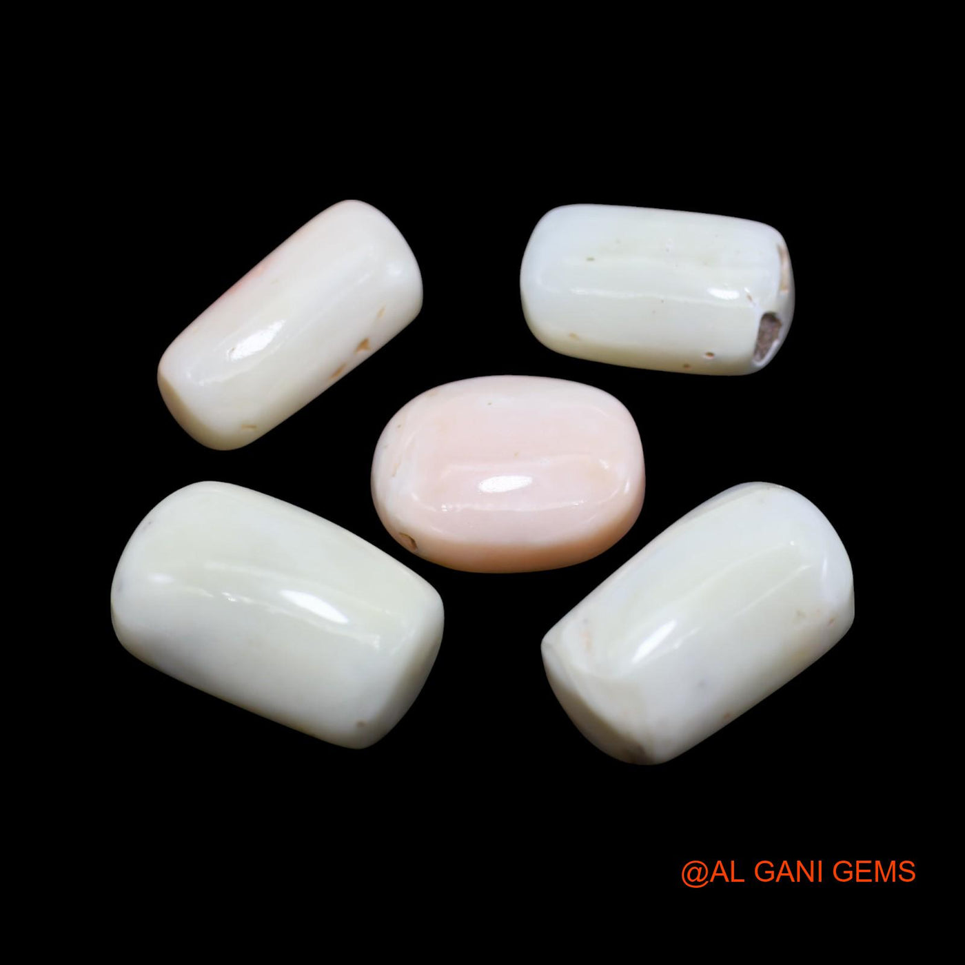 5 Pcs 59.00 Cts Natural Italy Coral Loose Gemstone Tube Cabochon Wholesale Lot 9X15X6 TO 11X17X9 MM C-421