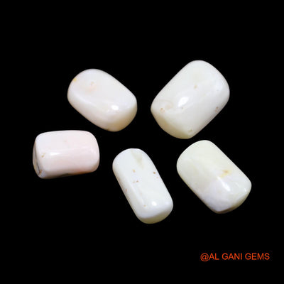 43.00 Cts Unheated Italy Coral Loose Gemstone Tube Cabochon Natural 5 Pcs Wholesale Lot 9X12X7 TO 11X15X8 MM C-422