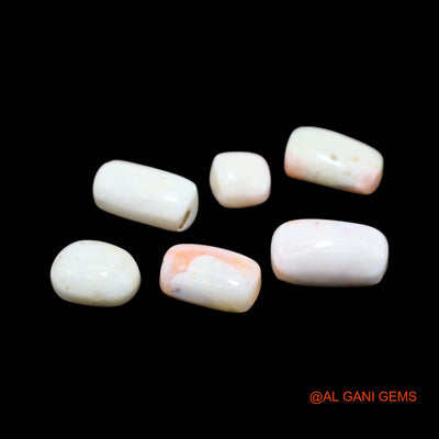 6 Pcs 56.00 Cts Natural Italy Coral Loose Gemstone Tube Cabochon Wholesale Lot 9X9X7 TO 10X18X8 MM C-423