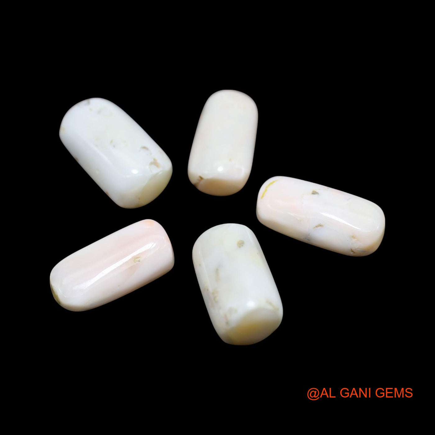 5 Pcs Wholesale Lot Natural Coral Gemstone 41.00 Cts Loose Tube Cabochon From Italy 8X15X6 TO 8X17X6 MM C-424